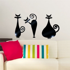 Veidrodiniai lipdukai "Trys katinai"