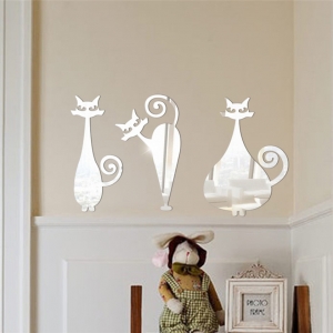 Veidrodiniai lipdukai "Trys katinai"