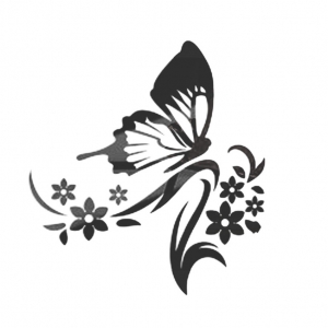 Veidrodinis lipdukas "Juodasis drugelis" (53 x 50 cm)