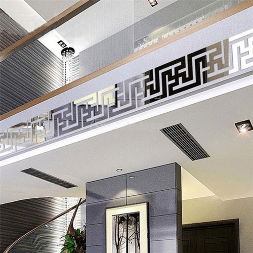 Veidrodinis lipdukas "Sidabriniai graikiški ornamentai" (11.5 x 10 cm, 10 vnt.)