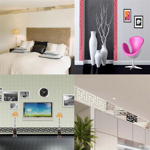 Veidrodinis lipdukas "Tamsūs graikiški ornamentai" (11.5 x 10 cm, 10 vnt.)