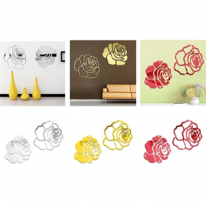 Veidrodinis lipdukas "2 auksinės rožės" (28 x 28 cm)