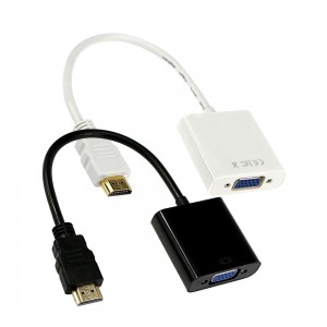 HDMI į VGA keitiklis adapteris su USB audio laidu (baltas)