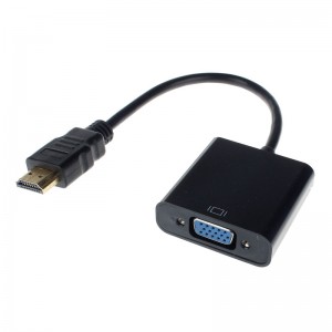 HDMI į VGA keitiklis adapteris su USB audio laidu (juodas)