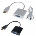 HDMI į VGA keitiklis adapteris su USB audio laidu (juodas)