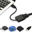 HDMI į VGA keitiklis adapteris su USB audio laidu (juodas)