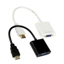 HDMI į VGA keitiklis adapteris su USB audio laidu (juodas)