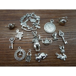 Dekoratyviniai puošybos elementai "Alisa stebūklų šalyje" (40 vnt.)