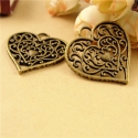 Dekoratyviniai puošybos elementai "Bronzinė širdelė" (30 vnt.)