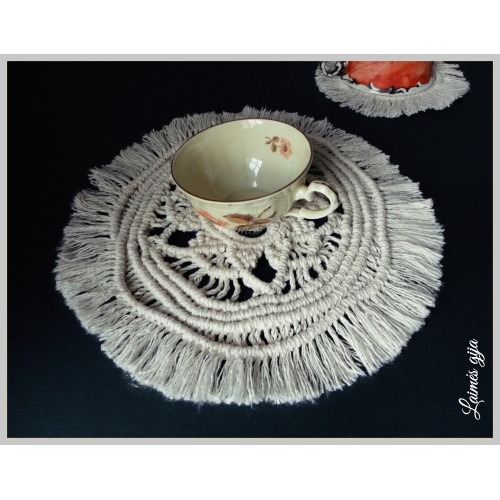 Medvilninis, didelis rankų darbo padėklas indams "Pasitinkant