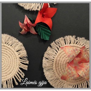 Medvilninių padėklų rinkinys šeimai "Mes už Šeimą", 7 vnt.