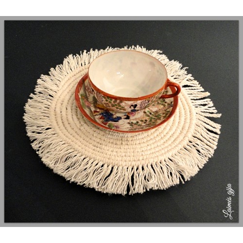 Įprastas medvilninis, didelis rankų darbo padėklas indams, 26 cm