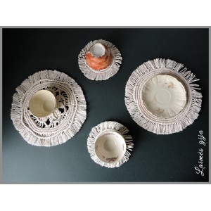 Medvilninių padėklų rinkinys šeimai "Mes už Šeimą", 7 vnt.