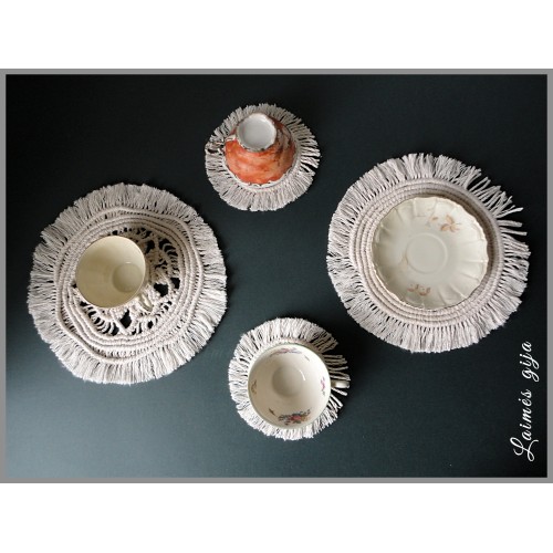 Medvilninių padėklų rinkinys šeimai "Mes už Šeimą", 7 vnt.