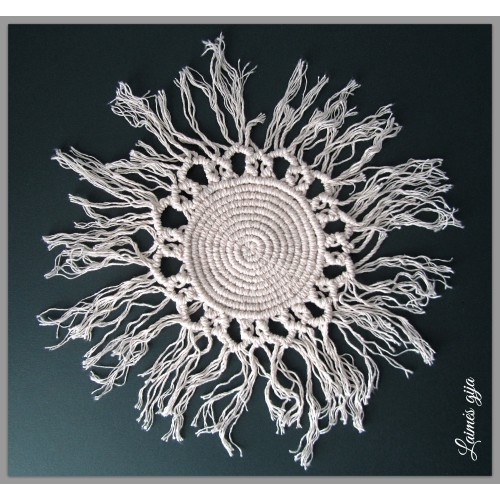 Medvilninis, didelis rankų darbo padėklas indams, puodeliui