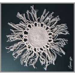 Medvilninis, didelis rankų darbo padėklas indams, puodeliui