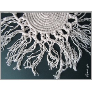 Medvilninis, didelis rankų darbo padėklas indams, puodeliui