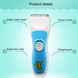 Profesionali elektroninė plaukų kirpimo mašinėlė "Linksmasis pokemonas" (iki 12 mėn, saugi galvutė, 3W)