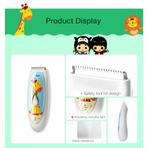 Profesionali elektroninė plaukų kirpimo mašinėlė "Linksmasis žirafiukas" (6 pozicinų, nepralaidi vandeniui, 60 min)